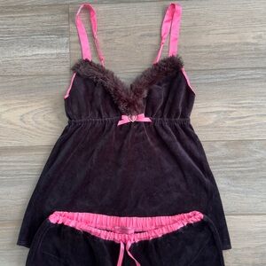 Betsy Johnson Y2K Velour Matching Pajamas Set Size Small